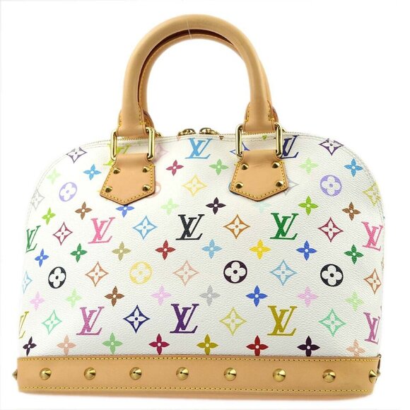 Authenticity Guaranteed Louis Vuitton White Monogram Multicolor Alma Handbag - Picture 9 of 11